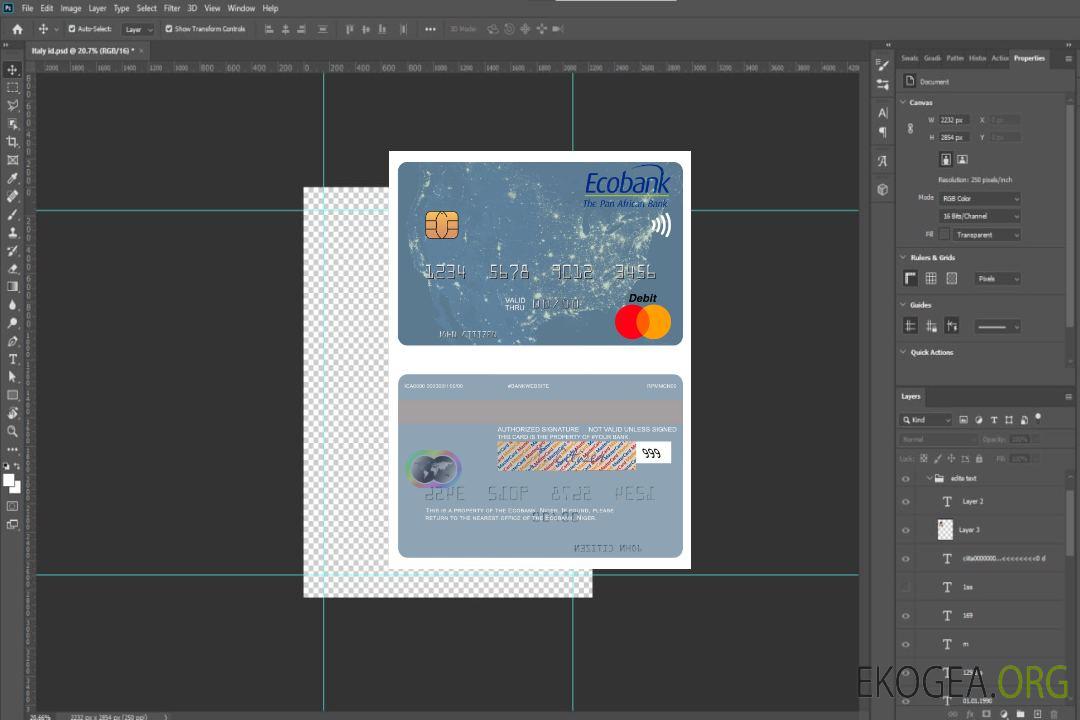 Carte Mastercard Ecobank du Niger template Carte Mastercard Ecobank du Niger template